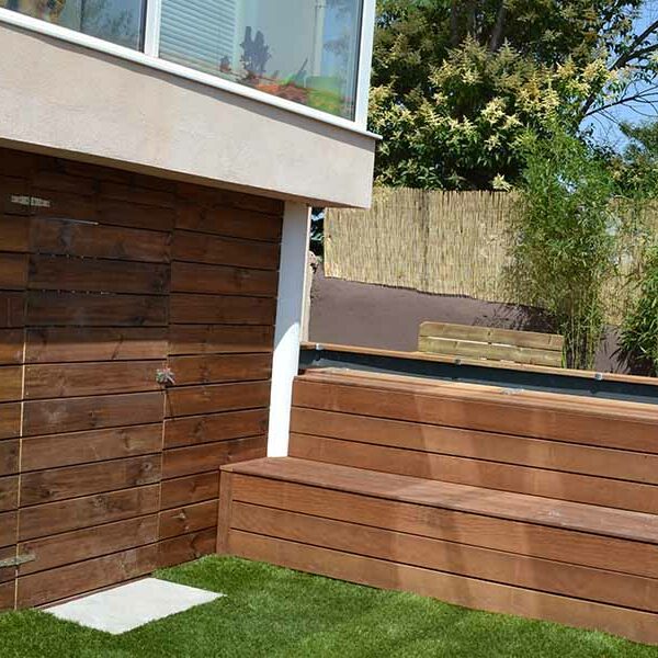 Création jardin de ville avec mini-piscine