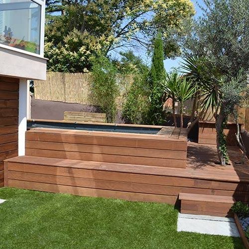 Création jardin de ville avec piscine