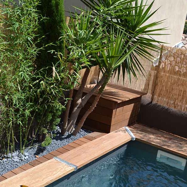 Création jardin de ville avec mini-piscine