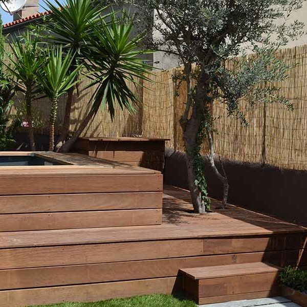 Création jardin de ville avec mini-piscine