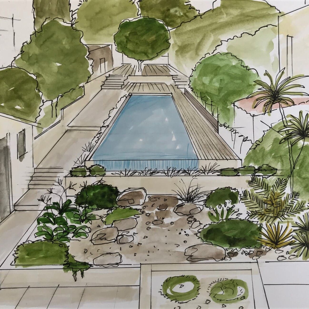 Aménagement jardin d’une maison contemporaine, Marseille Veyre