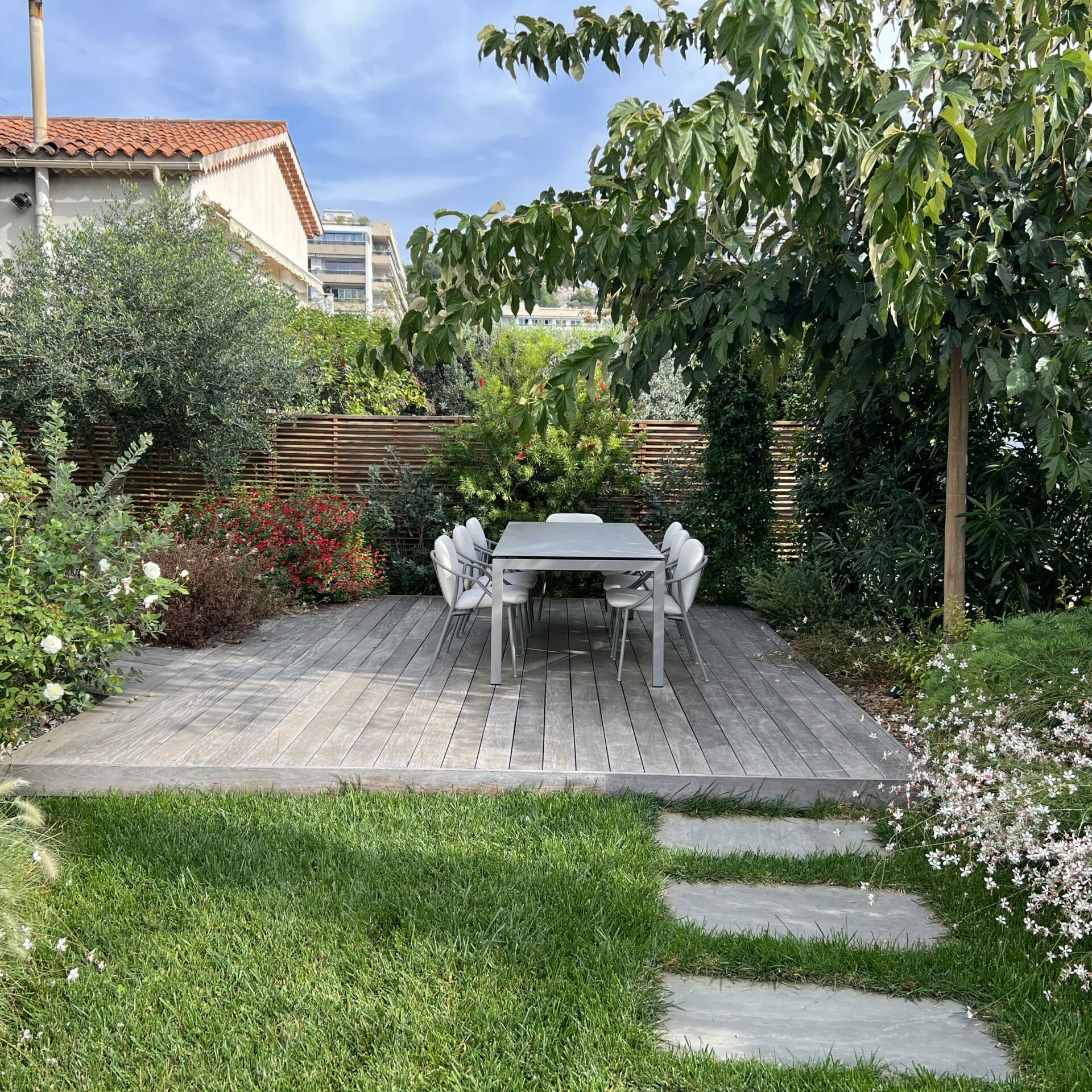 Création d'un jardin d'une maison bourgeoise