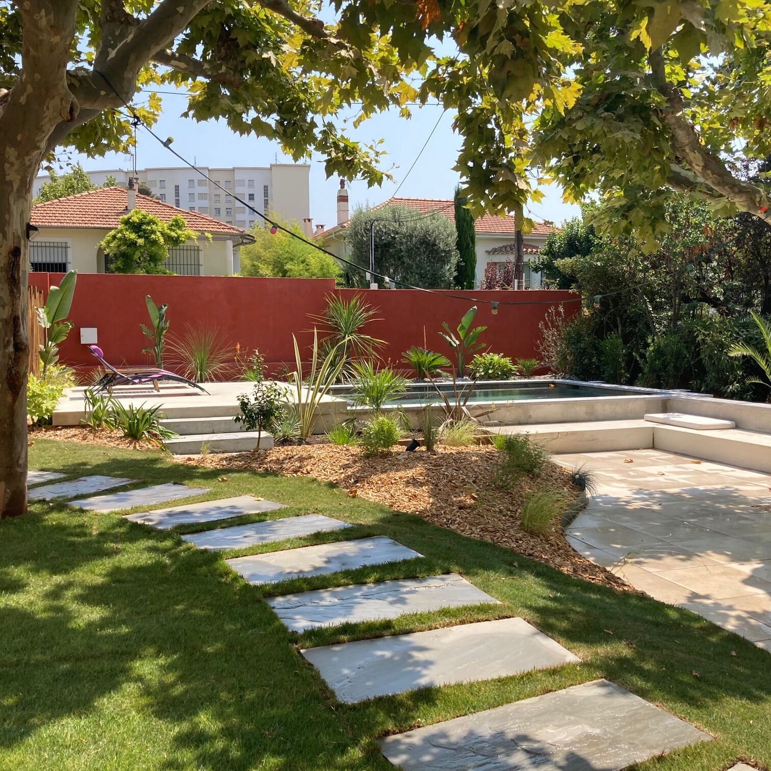 Aménagement d'un jardin - Hôtel particulier Bd Michelet à Marseille
