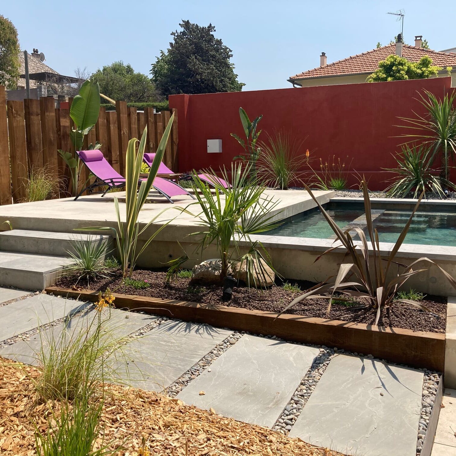 Aménagement d'un jardin - Hôtel particulier Bd Michelet à Marseille