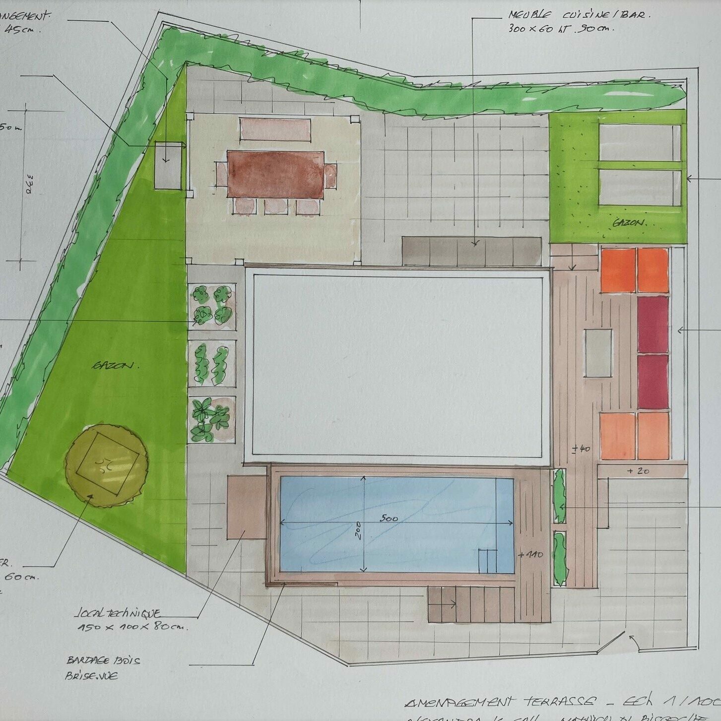 Design extérieur d'une terrasse panoramique au cœur de Marseille