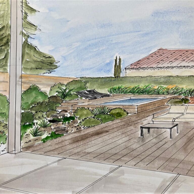 Projet d'aménagement extérieur maison d'architecte à Romans sur Isère