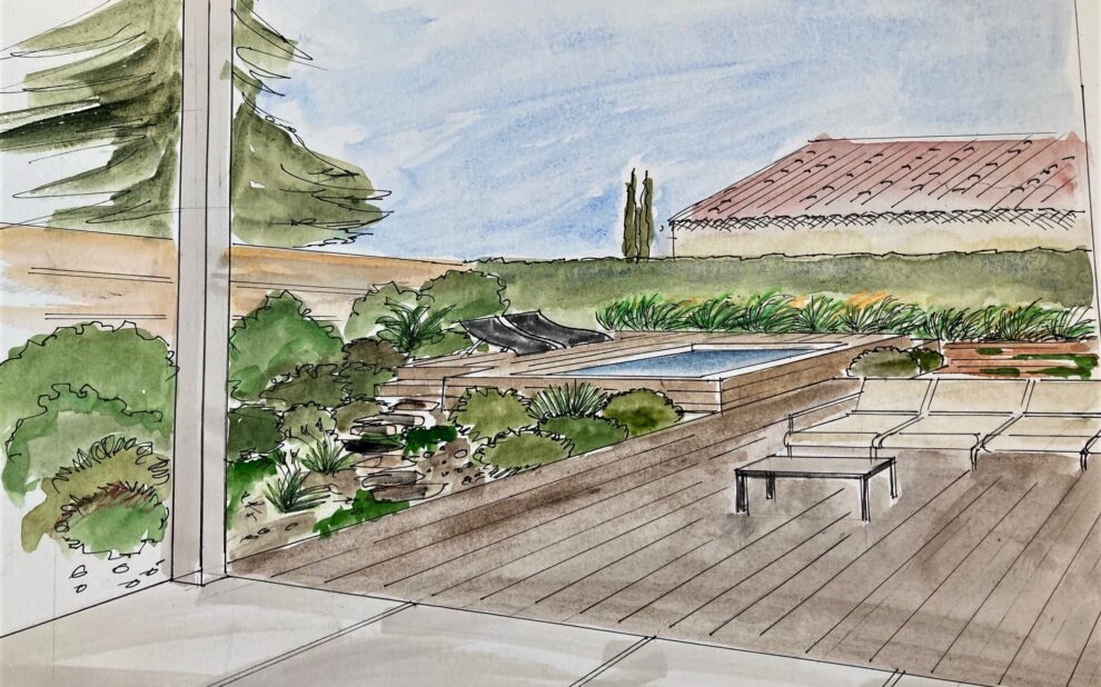 Projet d'aménagement extérieur maison d'architecte à Romans sur Isère