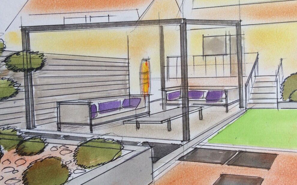 Projet paysager de design extérieur d'une maison en région Parisienne