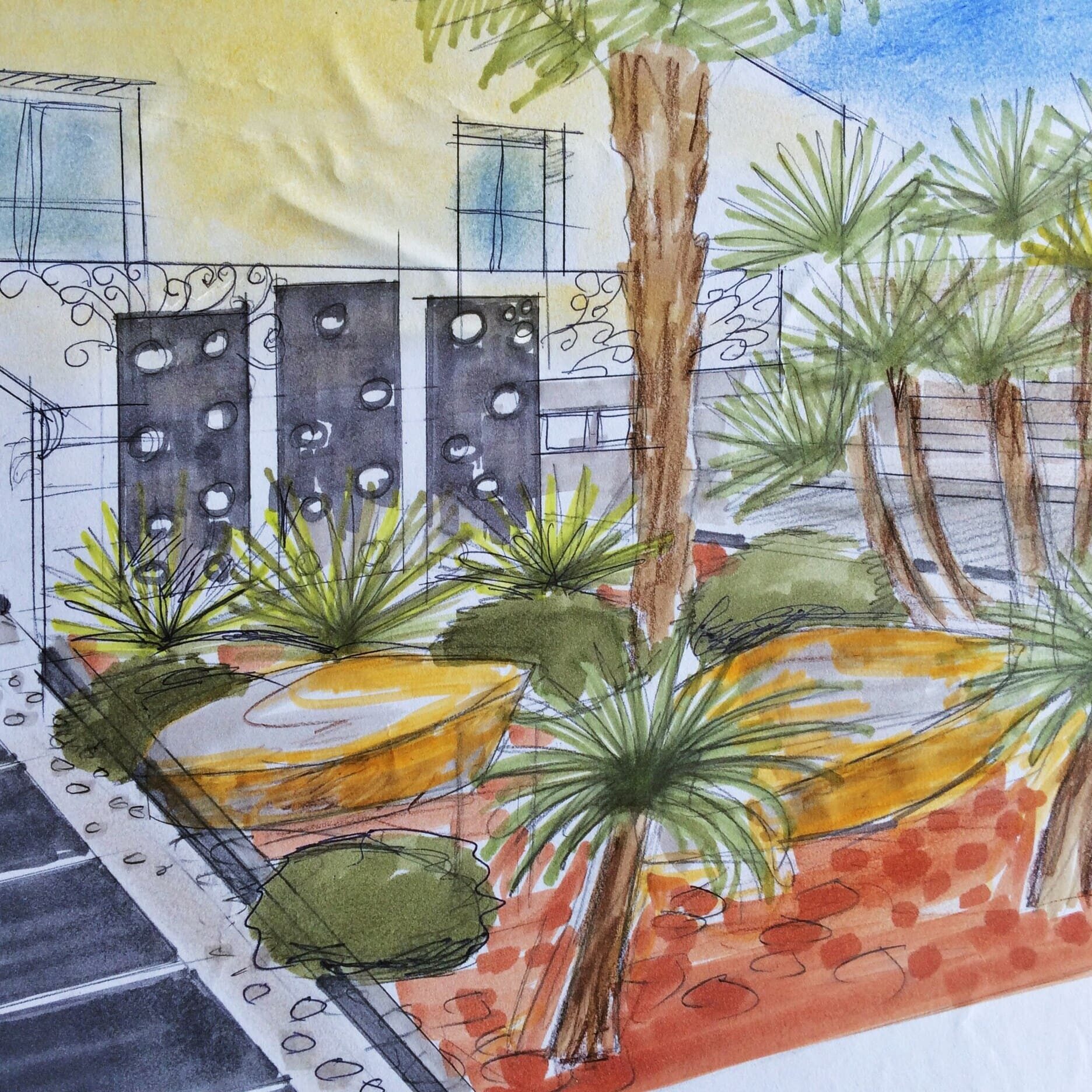 Projet paysager de design extérieur d'une maison en région Parisienne