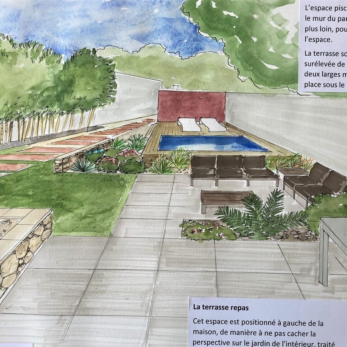 Projet paysager d'un jardin de ville à Marseille dans le 8ème