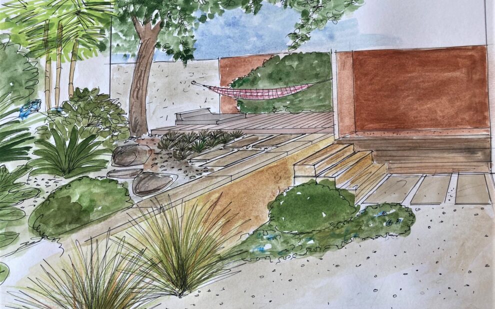 Projet paysager d'un jardin de ville à Marseille dans le 8ème