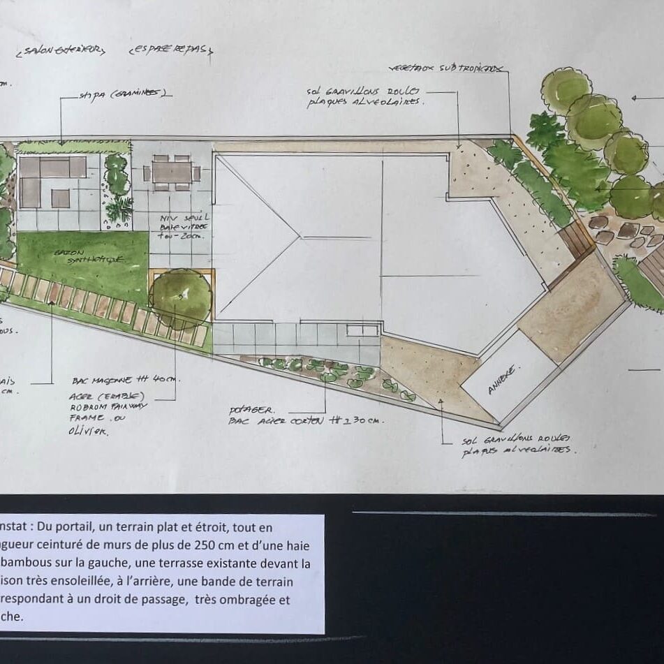 Projet paysager d'un jardin de ville à Marseille dans le 8ème