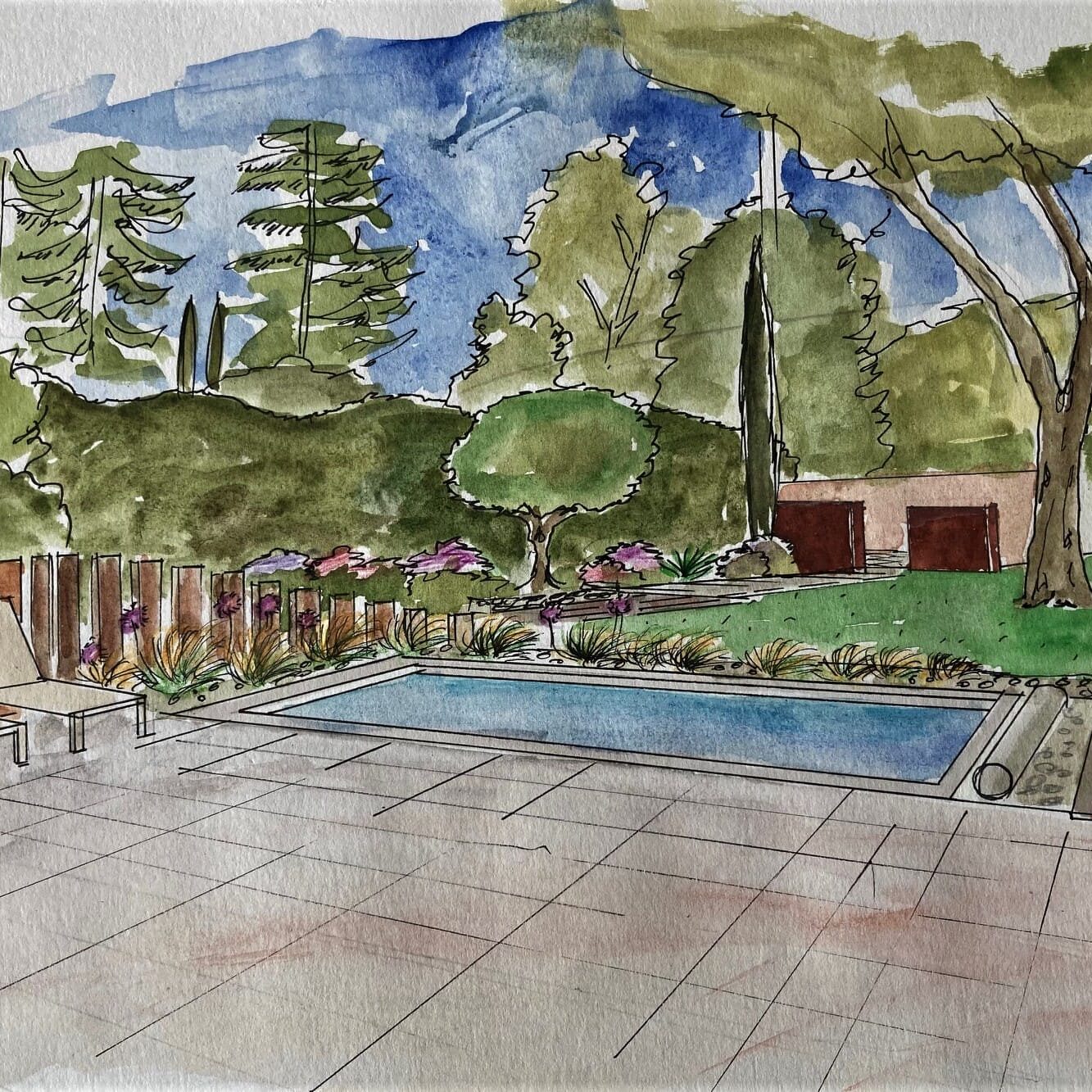 Projet paysager d'un jardin d'une maison de campagne à Éguilles