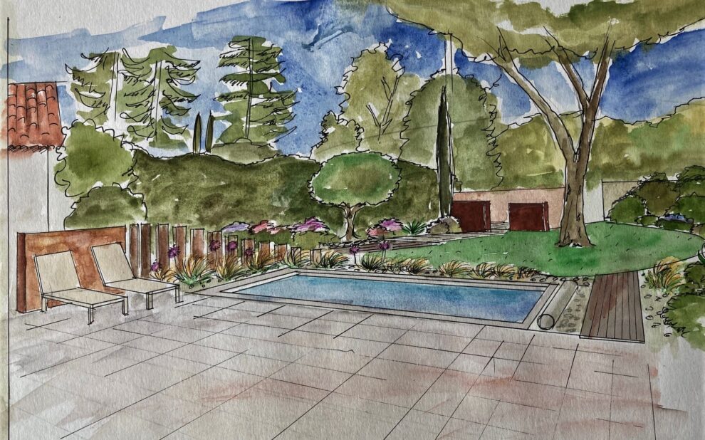 Projet paysager d'un jardin d'une maison de campagne à Éguilles