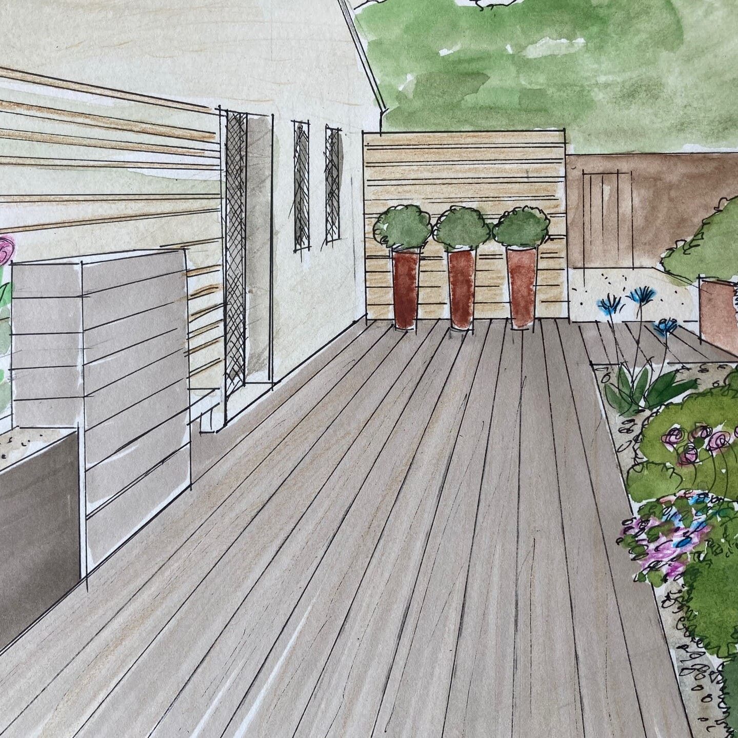 Projet paysager d'un jardin d'une maison de campagne à Éguilles