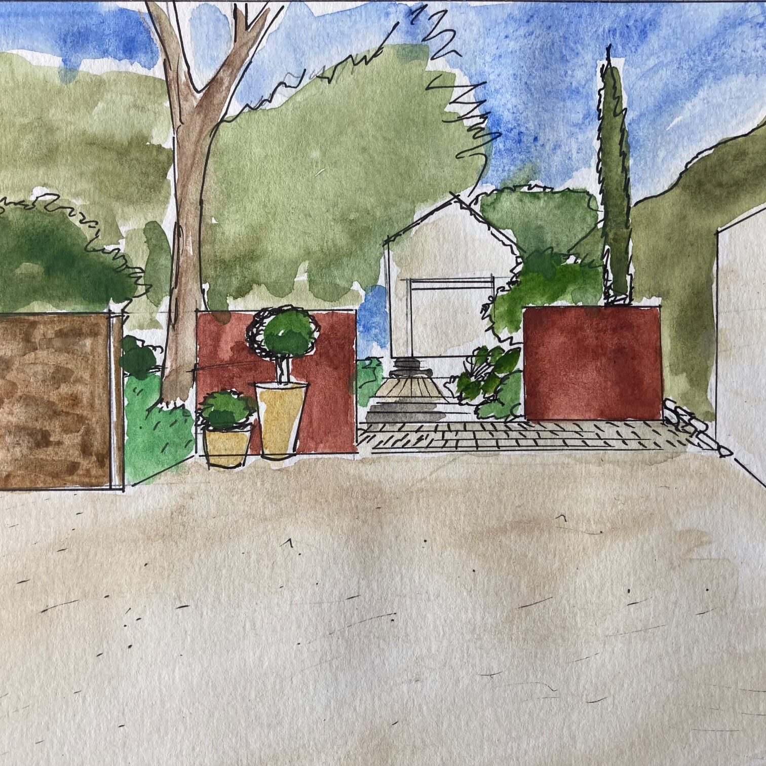 Projet paysager d'un jardin d'une maison de campagne à Éguilles