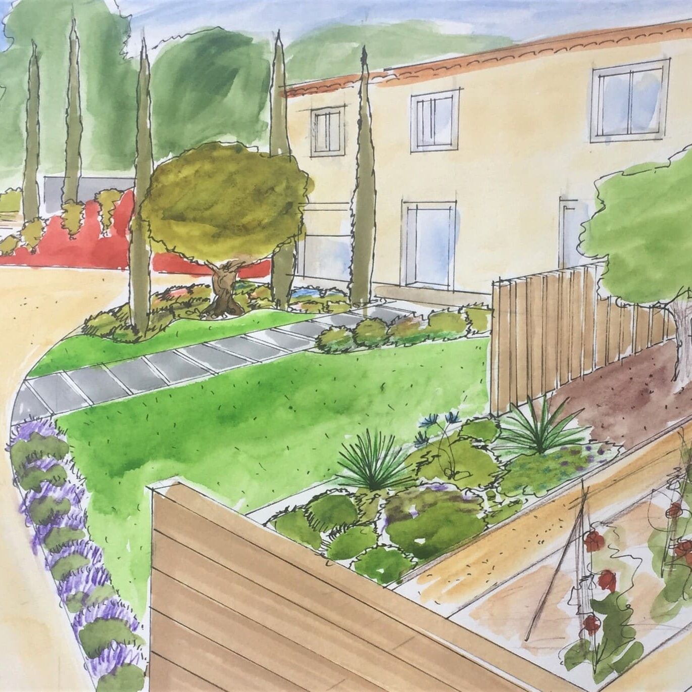 Projet paysager d'une maison résidentielle à la Penne sur Huveaune