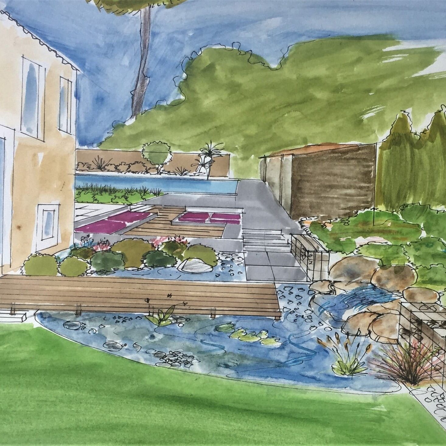 Projet paysager d'une maison résidentielle à la Penne sur Huveaune