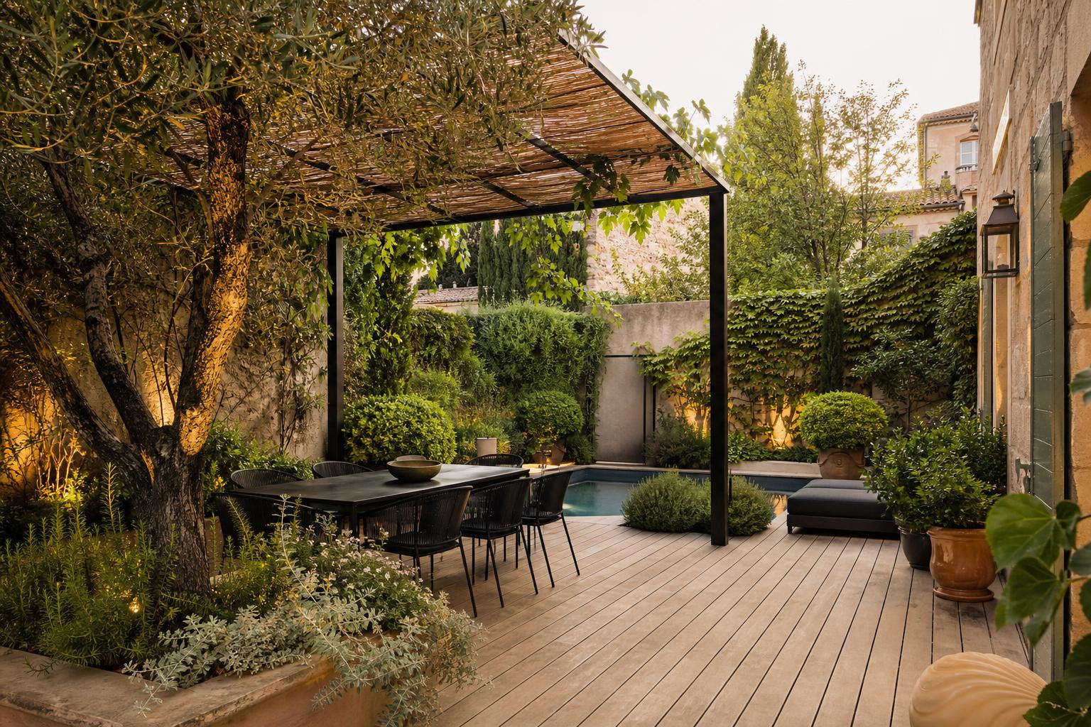 Aménagement paysager d’un jardin de ville contemporain à Aix-en-Provence